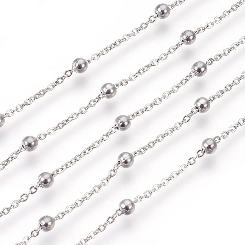 304 Stainless Steel Flat Oval Cable Chains for Jewelry Making