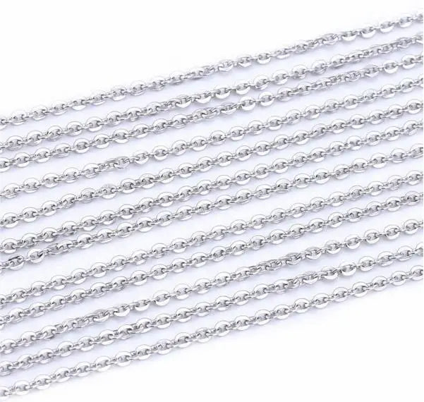 10m Cable Chain Link for Necklace Jewelry DIY Making 1.5mm