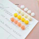10 Mini Retro Resin Rose Flower Nail Art Patches for DIY Earrings Jewelry