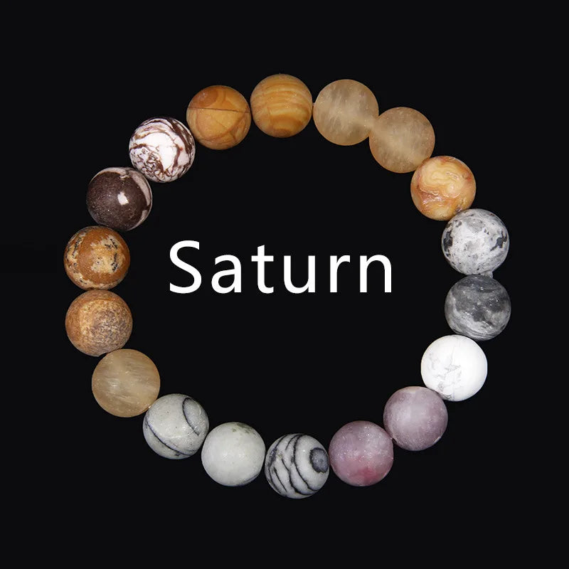 10mm Planet Bracelet Howlite Lapis Stone Beads