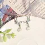 Metal Star Pearl Moon Earrings Set