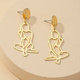 10 Pair Retro Human Body Contour Alloy Earrings