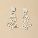 10 Pair Retro Human Body Contour Alloy Earrings