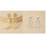 10 Pair Retro Human Body Contour Alloy Earrings