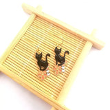 Sakura Cat Earrings, 10 Pairs Enamel Epoxy Jewelry Metal for Women
