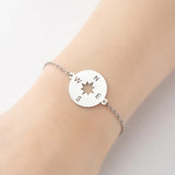 Minimalist Stainless Steel Compass Bracelet x10