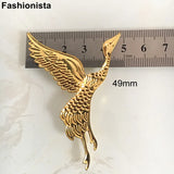 Metal Flying Bird 49x68mm Red-Crowned Crane Embellishment For Crafts