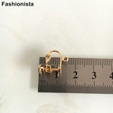 Lady's Brass Ear Clip 13x16mm Adjustable Bronze Silver-color