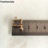 Lady's Brass Ear Clip 13x16mm Adjustable Bronze Silver-color