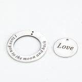Circle Charms, I Love You to the Moon and Back Pendant Necklace