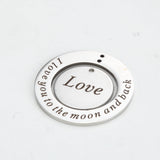 Circle Charms, I Love You to the Moon and Back Pendant Necklace