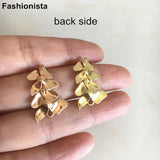 10 pcs Brass Double Flower Charms for Earrings DIY, Gold-color
