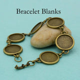 10 pcs Round Bezel Bracelet Setting, Fits 18mm Inserts
