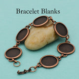 10 pcs Round Bezel Bracelet Setting, Fits 18mm Inserts