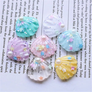 10 pcs Mini Shell Resin Charms for DIY Craft Jewelry Making