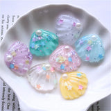 10 pcs Mini Shell Resin Charms for DIY Craft Jewelry Making