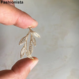10 pcs Brass Filigree Leaf Charms Silver-color Branch With 6 Leaves