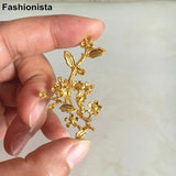 10pcs 28*47mm Metal Flower Branch Gold Silver DIY Crafts