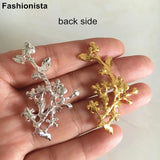 10pcs 28*47mm Metal Flower Branch Gold Silver DIY Crafts