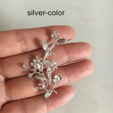 10pcs 28*47mm Metal Flower Branch Gold Silver DIY Crafts