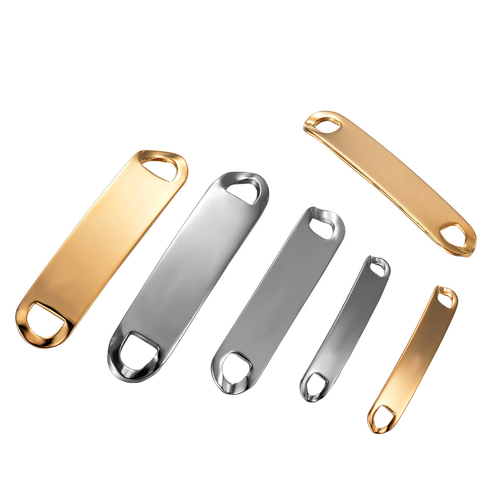 10pcs 316L Silver Men Blank Tags Stainless Steel ID Bracelet Dog Tag Jewelry