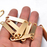 10pcs 316L Silver Men Blank Tags Stainless Steel ID Bracelet Dog Tag Jewelry