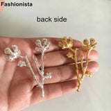 10 pcs Flower Branch Plum Blossom Zinc Alloy Gold Silver Handmade Crafts