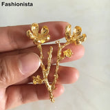 10 pcs Flower Branch Plum Blossom Zinc Alloy Gold Silver Handmade Crafts