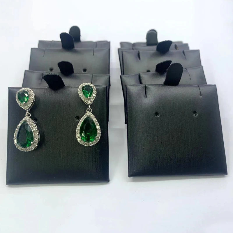 10 pcs Pu Leather Earring Card Holders Necklace Display Stand