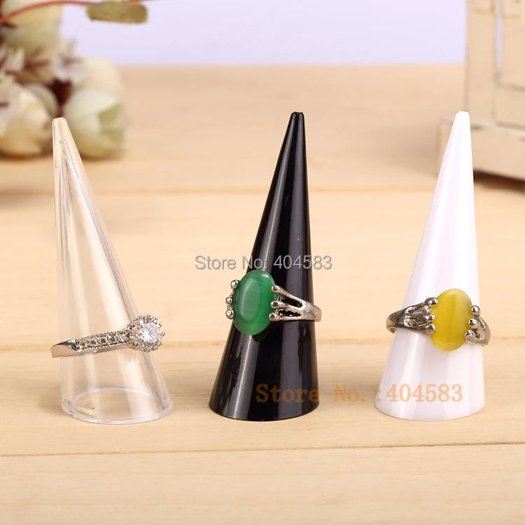 10 pcs Finger Shape Clear-view Ring Display Stand holder rack