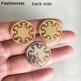 10 pcs Brass Base Setting For 10mm Cabochon, Round Brass Filigree Base Cup