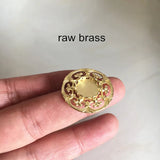 10 pcs Brass Base Setting For 10mm Cabochon, Round Brass Filigree Base Cup