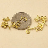 10 pcs Brass Flower Branch Charms, DIY Crafts & Jewelry Supplies