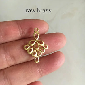 10 pcs Brass Filigree Chandelier Charms 17*24mm, Ballet Skirt Shaped