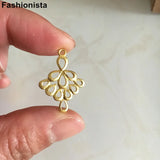 10 pcs Brass Filigree Chandelier Charms 17*24mm, Ballet Skirt Shaped