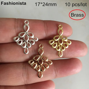 10 pcs Brass Filigree Chandelier Charms 17*24mm, Ballet Skirt Shaped