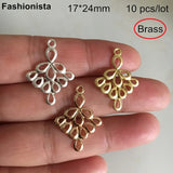 10 pcs Brass Filigree Chandelier Charms 17*24mm, Ballet Skirt Shaped
