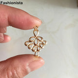 10 pcs Brass Filigree Chandelier Charms 17*24mm, Ballet Skirt Shaped