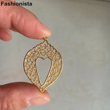 10 pcs Brass Open-Heart Charms 24*34mm Silver Jewelry Making Findings