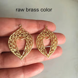 10 pcs Brass Open-Heart Charms 24*34mm Silver Jewelry Making Findings