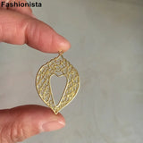 10 pcs Brass Open-Heart Charms 24*34mm Silver Jewelry Making Findings