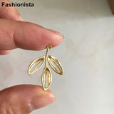 10 pcs Brass Leaf Charm 20.5*24.5mm,Gold-color,For Jewelry & Crafts DIY
