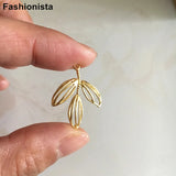 10 pcs Brass Leaf Charm 20.5*24.5mm,Gold-color,For Jewelry & Crafts DIY