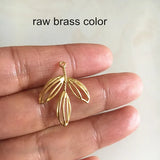 10 pcs Brass Leaf Charm 20.5*24.5mm,Gold-color,For Jewelry & Crafts DIY