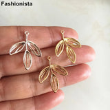 10 pcs Brass Leaf Charm 20.5*24.5mm,Gold-color,For Jewelry & Crafts DIY