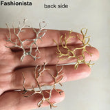 10 pcs Brass Tree Pendant Filigree Tree Charms Silver-color DIY Jewelry