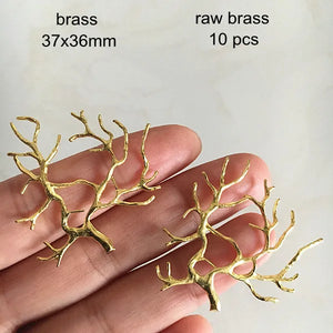 10 pcs Brass Tree Pendant Filigree Tree Charms Silver-color DIY Jewelry