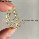 10 pcs Brass Tree Pendant Filigree Tree Charms Silver-color DIY Jewelry