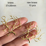10 pcs Brass Tree Pendant Filigree Tree Charms Silver-color DIY Jewelry