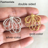 10 pcs Double Sided Brass Wire Charms 25*27mm For Jewelry Making